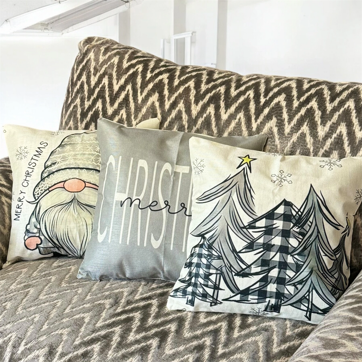 Christmas Cushion Green Trees